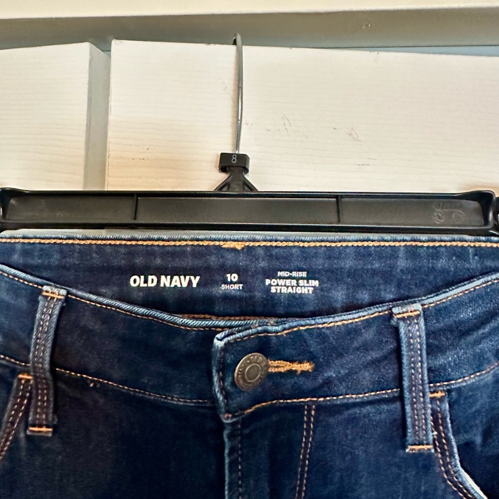 Old Navy Mid-Rise Power Slim Straight Jeans 10 S - Picture 3 of 6